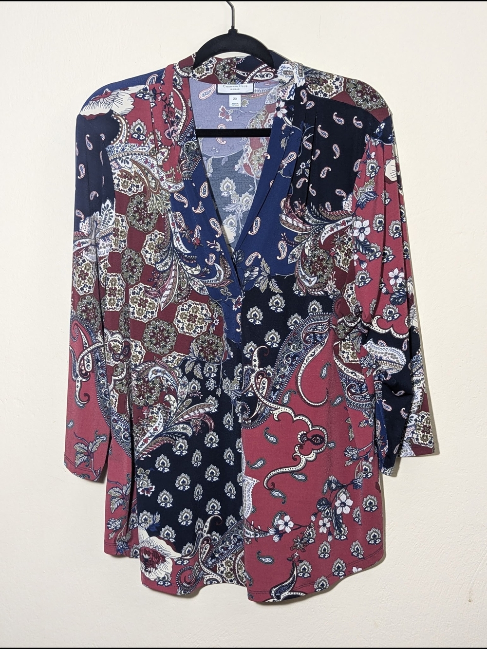 Charter Club Woman Floral Blouse in Lavender and Red
